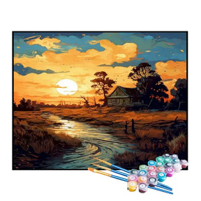 Kit de Pintura Numerada - Riacho na Casa de Campo