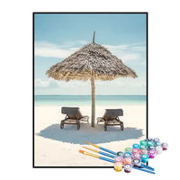 Kit de Pintura Numerada - Férias na Praia Paradisíaca