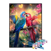 Kit de Pintura Numerada - Araras Apaixonadas