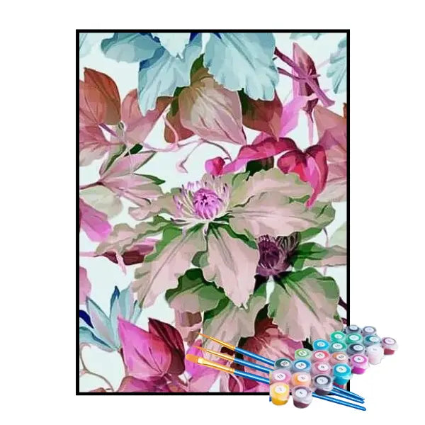 Kit de Pintura Numerada - Flores Coloridas