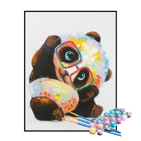 Kit de Pintura Numerada - Panda Pequeno