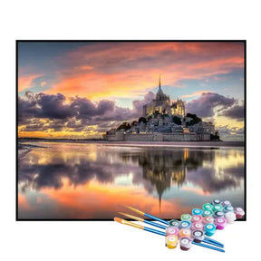 Kit de Pintura Numerada - Mont Saint-Michel na França