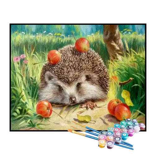 Kit de Pintura Numerada - Ouriço no Jardim