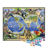 Kit de Pintura Numerada - Animais Terrestres