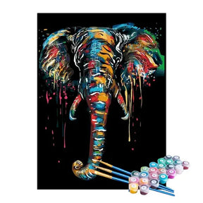 Kit de Pintura Numerada - Elefante Colorido