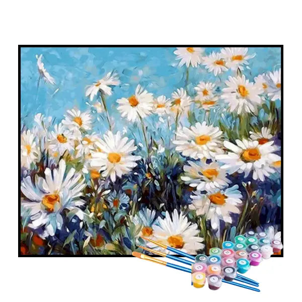 Kit de Pintura Numerada - Margaridas no Jardim