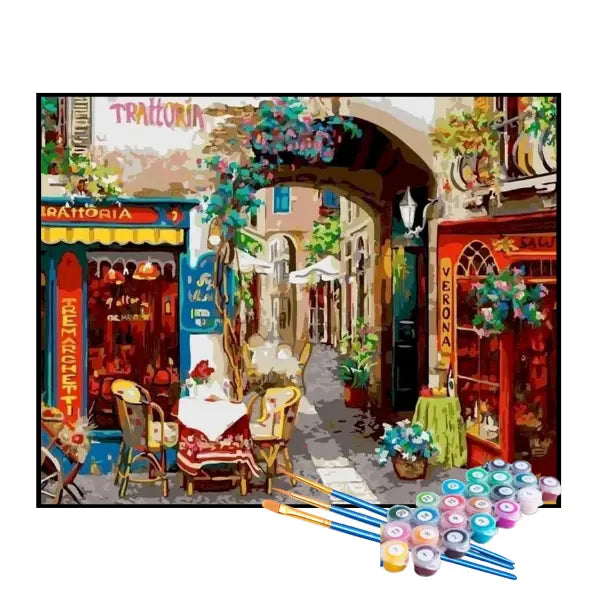 Kit de Pintura Numerada - Restaurante da Cidade Retrô