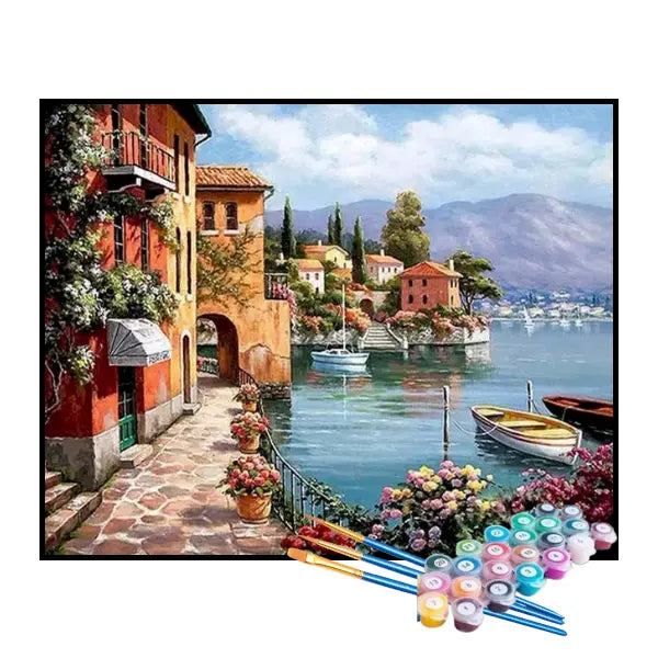 Kit de Pintura Numerada - Pequeno Vilarejo Tranquilo