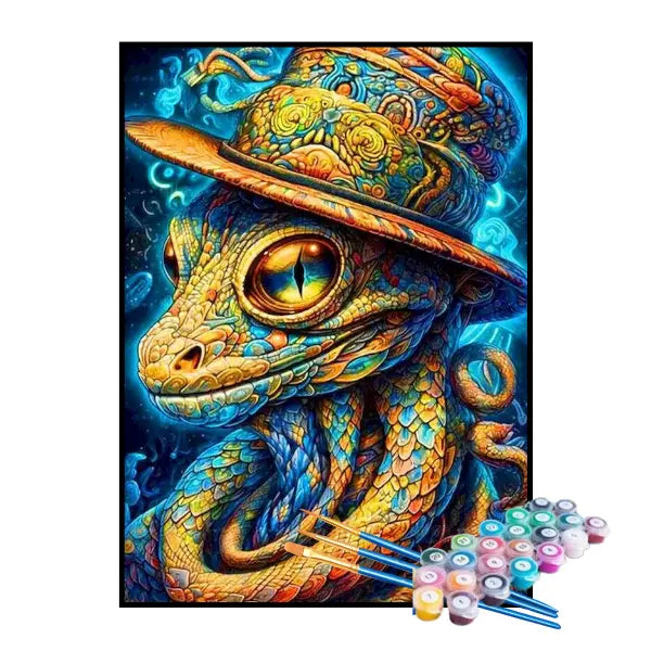 Kit de Pintura Numerada - Serpente Mágica Abstrata