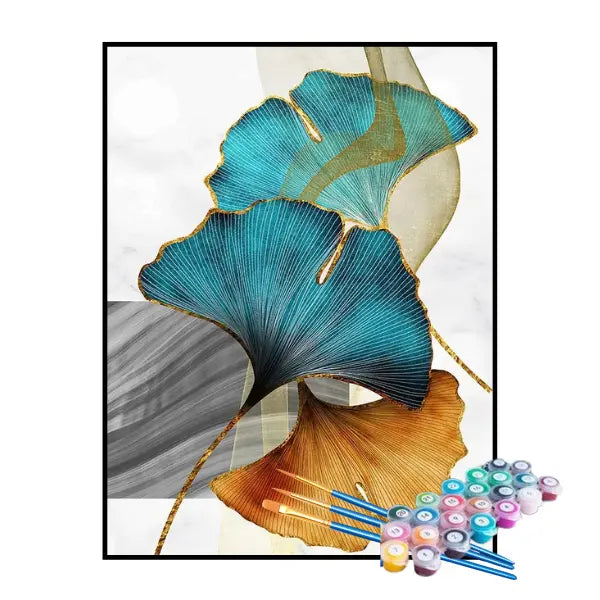 Kit de Pintura Numerada - Flores Abstratas