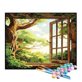 Kit de Pintura Numerada - A Árvore Vista Pela Janela