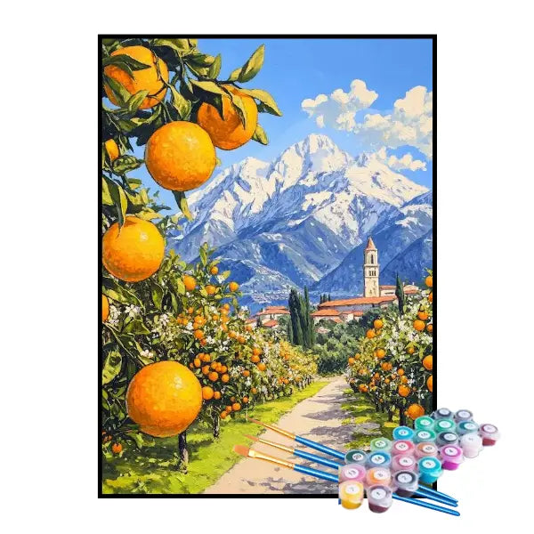 Kit de Pintura Numerada - Plantação de Laranjas