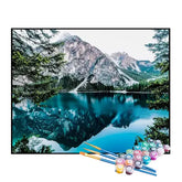 Kit de Pintura Numerada - Lago Encantado Atrás das Montanhas
