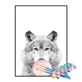 Kit de Pintura Numerada - Lobo com Chiclete