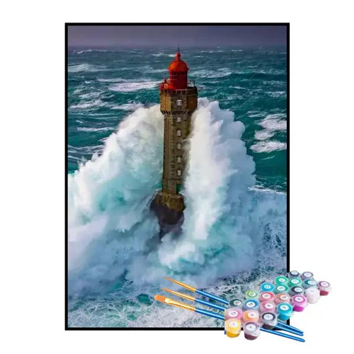 Kit de Pintura Numerada - Ondas no Farol