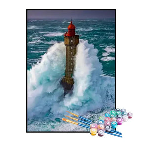 Kit de Pintura Numerada - Ondas no Farol