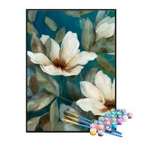 Kit de Pintura Numerada - Flores Brancas