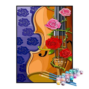 Kit de Pintura Numerada - Violino de Rosas