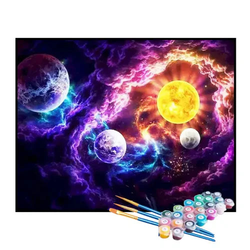 Kit de Pintura Numerada - Vista dos Planetas