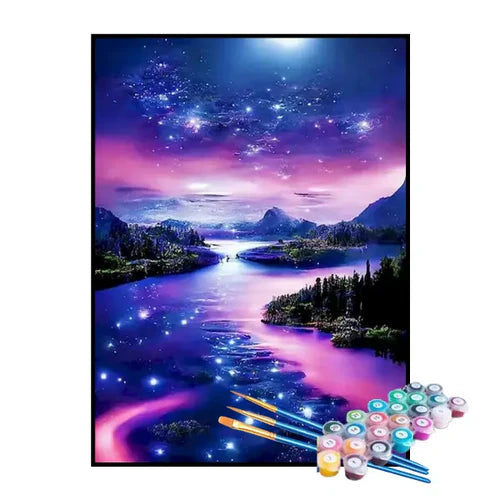 Kit de Pintura Numerada - Rio em Direção ao Universo