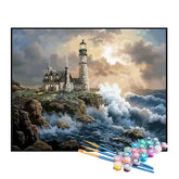 Kit de Pintura Numerada - Castelo no Penhasco