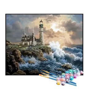 Kit de Pintura Numerada - Castelo no Penhasco