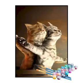 Kit de Pintura Numerada - Gatinhos Voando Juntos