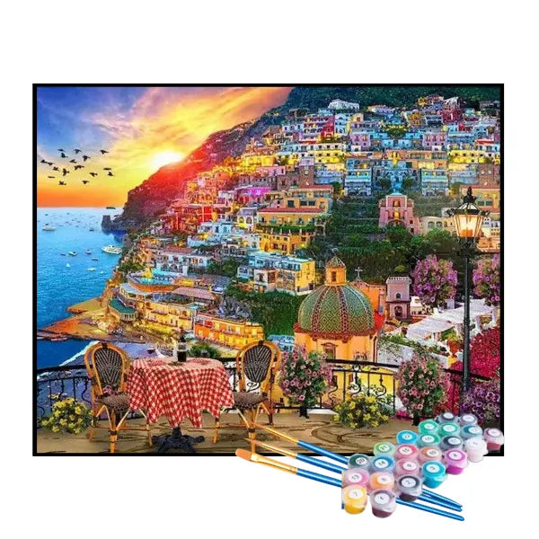 Kit de Pintura Numerada - Bela Cidade Europeia