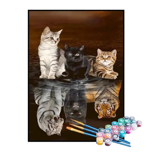 Kit de Pintura Numerada - Os Três Gatos
