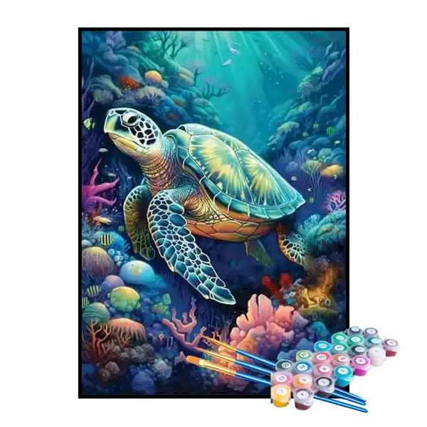Kit de Pintura Numerada - Tartaruga Marinha