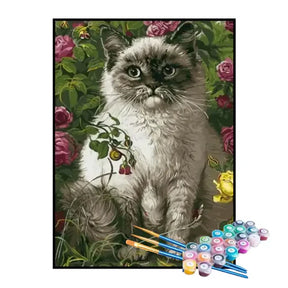 Kit de Pintura Numerada - Gato no Jardim