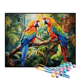 Kit de Pintura Numerada - Casal de Papagaios