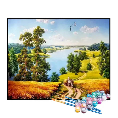 Kit de Pintura Numerada - Estrada Longa até a Cidade