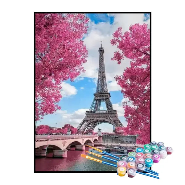 Kit de Pintura Numerada - Bela Vista da Torre Eiffel