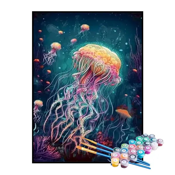 Kit de Pintura Numerada - Água-viva