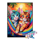 Kit de Pintura Numerada - Gatinhos de Férias na Rede