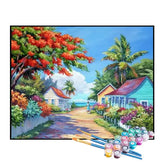 Kit de Pintura Numerada - Bairro Florido na Praia