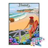 Kit de Pintura Numerada - Grande Praia de Biarritz