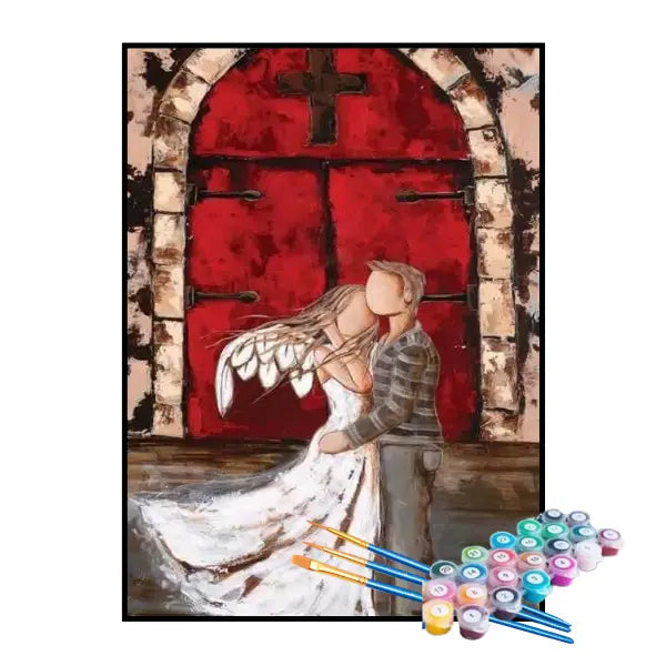 Kit de Pintura Numerada - Casamento na Igreja Vermelha
