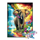 Kit de Pintura Numerada - O Elefante sob a Cachoeira