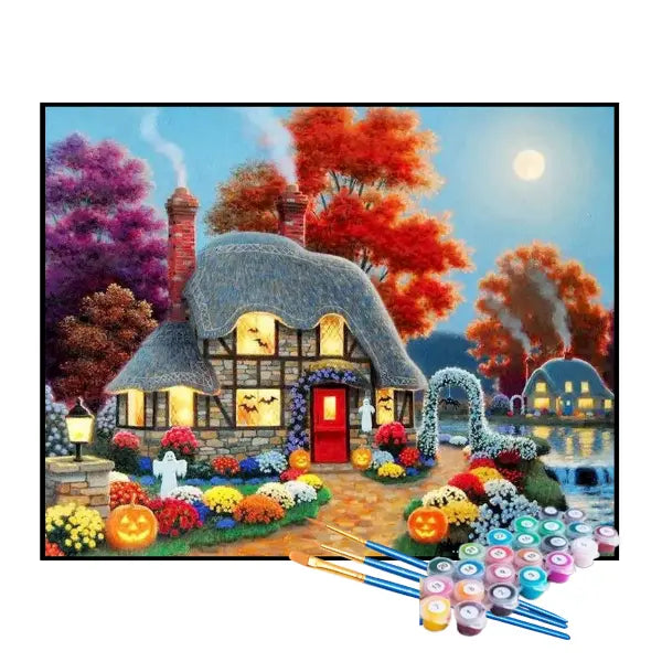 Kit de Pintura Numerada - Casa de Halloween