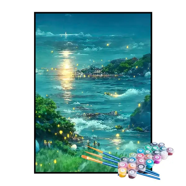 Kit de Pintura Numerada - Luzes no Mar Encantado
