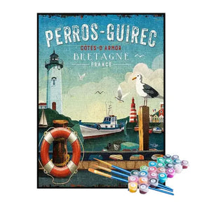 Kit de Pintura Numerada - Farol de Perros-Guirec