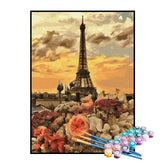 Kit de Pintura Numerada - Torre Eiffel ao Nascer do Sol