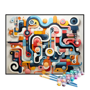 Kit de Pintura Numerada - Encaixes Coloridos