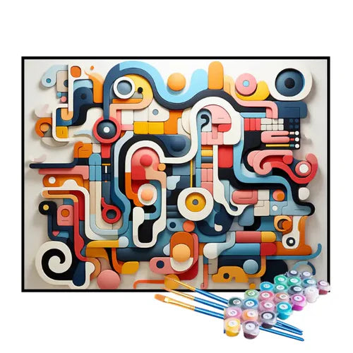 Kit de Pintura Numerada - Encaixes Coloridos