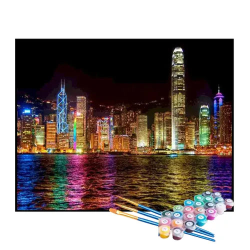 Kit de Pintura Numerada - As Luzes de Hong Kong