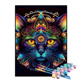 Kit de Pintura Numerada - A Magia do Gato Místico