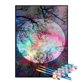 Kit de Pintura Numerada - Lua e Galáxia