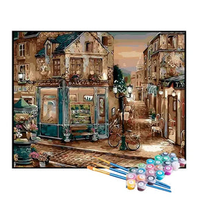 Kit de Pintura Numerada - Bairro Tranquilo Retrô